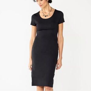 NEW Nine West Cap Sleeve Ribbed Bodycon Midi Dress. Large